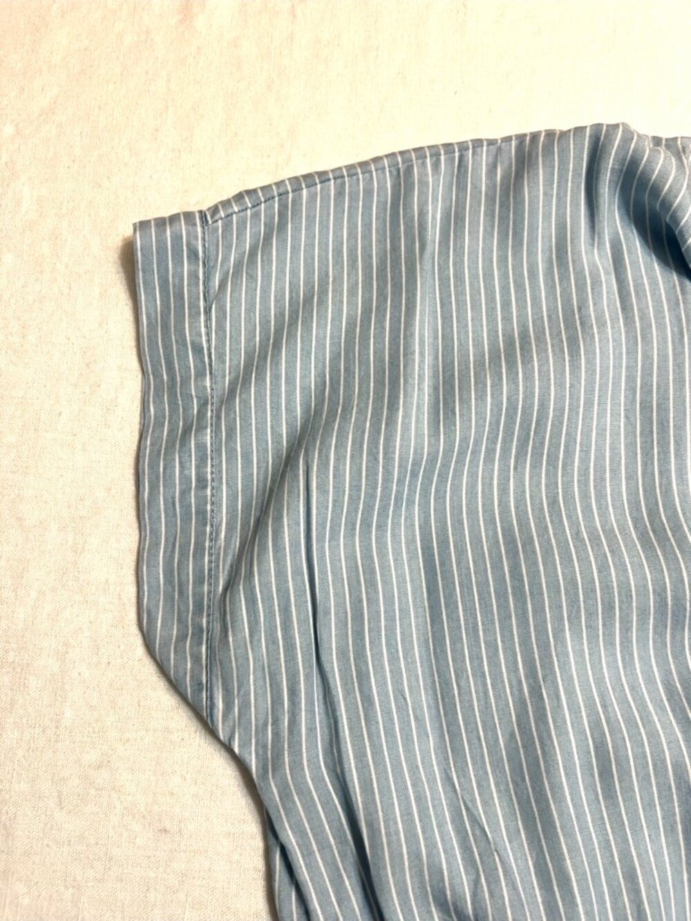 BeachLunchLounge Tiered Dress Women’s XL Blue White Striped Lyocell Boho Summer - Picture 4 of 9
